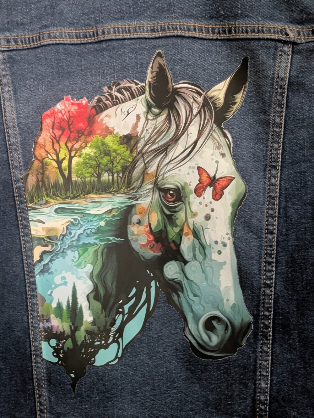 UpCycled | Old Navy | Youth XL (Women's S) | Horse & Butterfly | Bird & Blossom - Picture 2 of 7